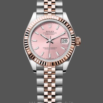 Replique Rolex Lady Datejust 31-279171 0023, bicolore, cannelé, rose jubilé, cadran rose pour femme