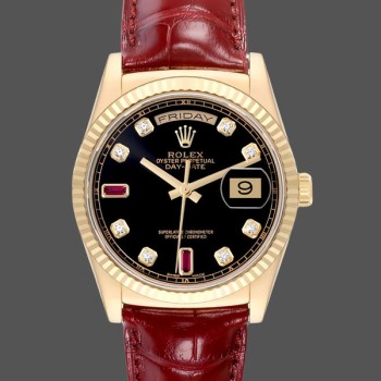 Replique Rolex Day Date 36-m128348RBR 0026 unisexe, or jaune, cadran champagne, lunette diamant, champagne