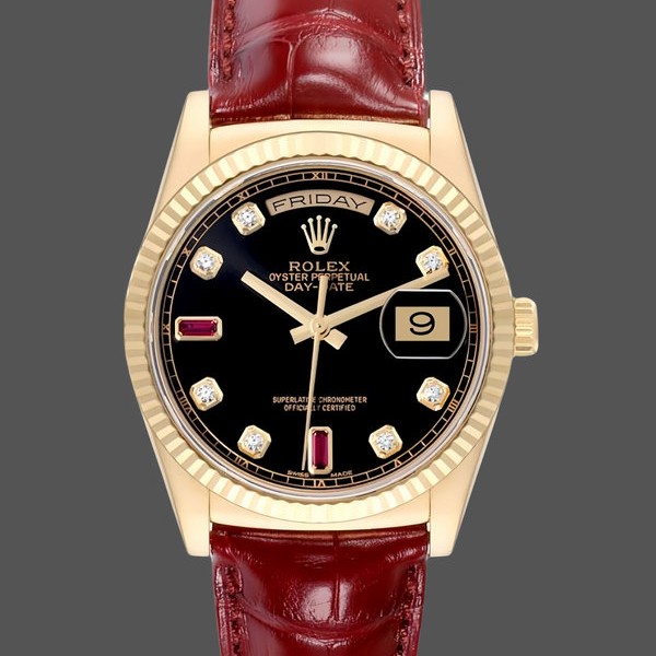Replique Rolex Day Date 36-m128348RBR 0026 unisexe, or jaune, cadran champagne, lunette diamant, champagne