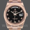 Replique Rolex Day-Date 36mm Unisex-118205-Noir Cadran arabe Noir
