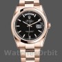 Replique Rolex Day-Date 36mm Unisex-118205-Cadran noir-Or rose noir