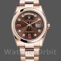 Replique Rolex Day-Date 36mm Unisex-118205-Chocolate Brown Dial Brown unisexe