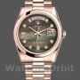 Replique Rolex Day-Date 36mm Unisex-118205-Nacre foncée-Cadran noir MOP