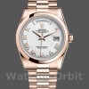 Replique Rolex Day-Date 36mm Unisex-118205-Everose Gold-White Dial White unisexe