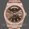 Replique Rolex Day-Date 36mm Unisex-118205-Rose Gold-Chocolate Dial Chocolate pour unisexe