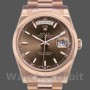 Replique Rolex Day-Date 36mm Unisex-118205-Rose Gold-Chocolate Dial Chocolate pour unisexe