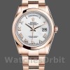 Replique Rolex Day-Date 36mm Unisex-118205-White Cadran chiffres romains blanc