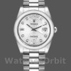 Replique Rolex Day-Date 36mm Unisex-118206-Jubilee-Cadran argenté-Diamants Argenté