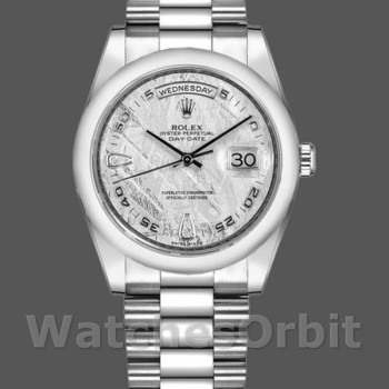 Replique Rolex Day-Date 36mm Unisex-118206-Meteorite Grey Dial Grey unisexe