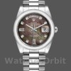 Replique Rolex Day-Date 36mm Unisex-118206-Mother of Pearl-Black Dial MOP unisexe
