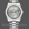 Replique Rolex Day-Date 36mm Unisex-118206-Rhodium Cadran gris-Numéros romains Gris