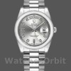 Replique Rolex Day-Date 36mm Unisex-118206-Argent Cadran Diamant-Platinum Silver