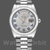 Replique Rolex Day-Date 36mm Unisex-118206-Wave Pattern-Ice Blue Dial-Arabic Numerals Ice Blue