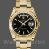 Replique Rolex Day-Date 36mm Unisex-118208-Cadran arabe noir-or jaune noir