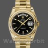 Replique Rolex Day-Date 36mm Unisex-118208-Cadran noir-Automatique-Or jaune Noir