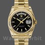 Replique Rolex Day-Date 36mm Unisex-118208-Cadran noir-Automatique-Or jaune Noir