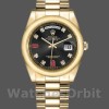 Replique Rolex Day-Date 36mm Unisex-118208-Cadran noir à diamants Noir