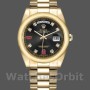 Replique Rolex Day-Date 36mm Unisex-118208-Cadran noir à diamants Noir