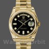 Replique Rolex Day-Date 36mm Unisex-118208-Cadran noir à diamants Noir
