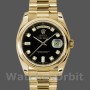 Replique Rolex Day-Date 36mm Unisex-118208-Cadran noir à diamants Noir