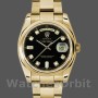 Replique Rolex Day-Date 36mm Unisex-118208-Cadran diamant noir-Or jaune Noir