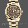 Replique Rolex Day-Date 36mm Unisex-118208-Noir Cadran Nacre-Diamant MOP
