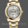 Replique Rolex Day-Date 36mm Unisex-118208-Cadran argenté-Or jaune argenté