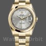 Replique Rolex Day-Date 36mm Unisex-118208-Cadran argenté-Or jaune argenté