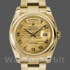 Replique Rolex Day-Date 36mm Unisex-118208-or jaune-numéro arabe-vague-cadran champagne Champagne