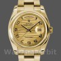 Replique Rolex Day-Date 36mm Unisex-118208-or jaune-numéro arabe-vague-cadran champagne Champagne