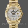 Replique Rolex Day-Date 36mm Unisex-118208-Or jaune-Météorite Gris Cadran Diamant Gris