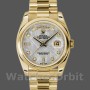 Replique Rolex Day-Date 36mm Unisex-118208-Or jaune-Météorite Gris Cadran Diamant Gris