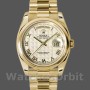 Replique Rolex Day-Date 36mm Unisex-118208-Or jaune-Numéro romain Pyramide-Cadran Ivoire Ivoire