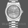 Replique Rolex Day-Date 36mm Unisex-118209-Cadran argenté-Or blanc-Argenté