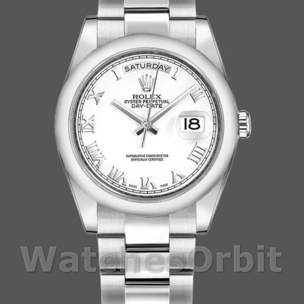 Replique Rolex Day-Date 36mm Unisex-118209-Cadran blanc Blanc<br />