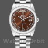 Replique Rolex Day-Date 36mm Unisex-118209-Or blanc Cadran brun chocolat Brun chocolat<br />