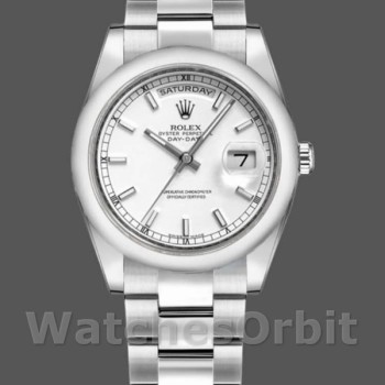 Replique Rolex Day-Date 36mm Unisex-118209-Or blanc-bracelet hystère-cadran blanc Blanc<br />