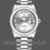 Replique Rolex Day-Date 36mm Unisex-118209-Or blanc-cadran argenté-automatique argenté