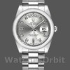 Replique Rolex Day-Date 36mm Unisex-118209-or blanc-cadran argenté à diamants-automatique argenté