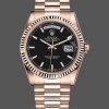 Replique Rolex Day-Date 36mm Unisex-118235-Cadran noir-Or rose noir