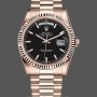 Replique Rolex Day-Date 36mm Unisex-118235-Cadran noir-Or rose noir