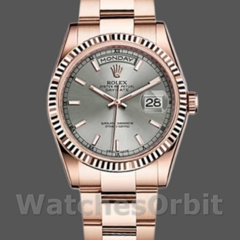 Replique Rolex Day-Date 36mm Unisex-118235-Rhodium Grey Dial Rhodium Grey