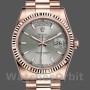 Replique Rolex Day-Date 36mm Unisex-118235-Cadran gris rhodié-Or rose gris rhodié