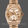 Replique Rolex Day-Date 36mm Unisex-118235-Rose Champagne-Cadran romain Champagne