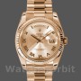 Replique Rolex Day-Date 36mm Unisex-118235-Rose Champagne-Cadran romain Champagne