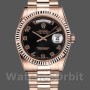 Replique Rolex Day-Date 36mm Unisex-118235-Rose Gold-Black Arabic Dial Noir