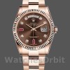 Replique Rolex Day-Date 36mm Unisex-118235-Or rose-Chocolat Cadran diamant Chocolat