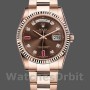 Replique Rolex Day-Date 36mm Unisex-118235-Or rose-Chocolat Cadran diamant Chocolat