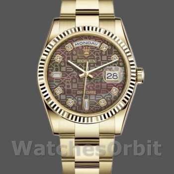 Replique Rolex Day-Date 36mm Unisex-118238-Noir MOP-Diamond Dial MOP