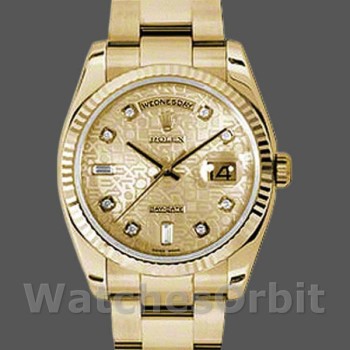 Replique Rolex Day-Date 36mm Unisex-118238-Champagne Jubilee-Diamond Dial Champagne